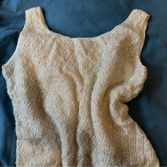 Cyn Les beaded sweater, ivory. Sleeveless. M? - Picture 7 of 11
